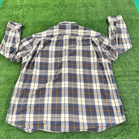 Duluth Trading Co Men's Flannel Shirt Blue Size 2XL Plaid Button Down Pockets - Picture 12 of 16